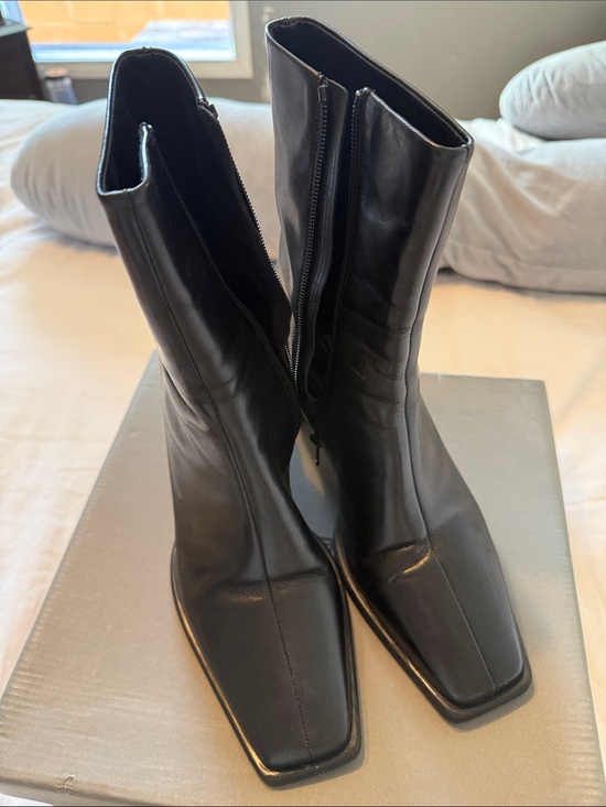 Vagabond Shoes - Vagabond Black Square-Toe Mid-Calf Boots